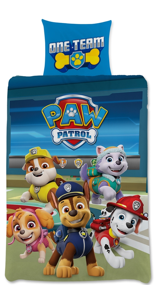 Paw Patrol Junior-Bettwäsche 100 x 140 cm - One Team - 2-in-1-Design - 100 % Baumwolle