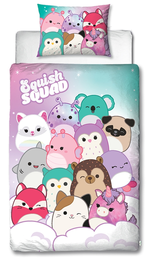 Squishmallows Bettwäsche - 150x210 cm - Squishmallows 2-in-1 Bettwäsche-Set - 100 % Baumwolle