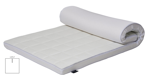 U-geteilte Matratzenauflage aus Naturlatex - 180x200 cm - 7 cm hoch - 100% Talalay Naturlatex - Nature By Borg